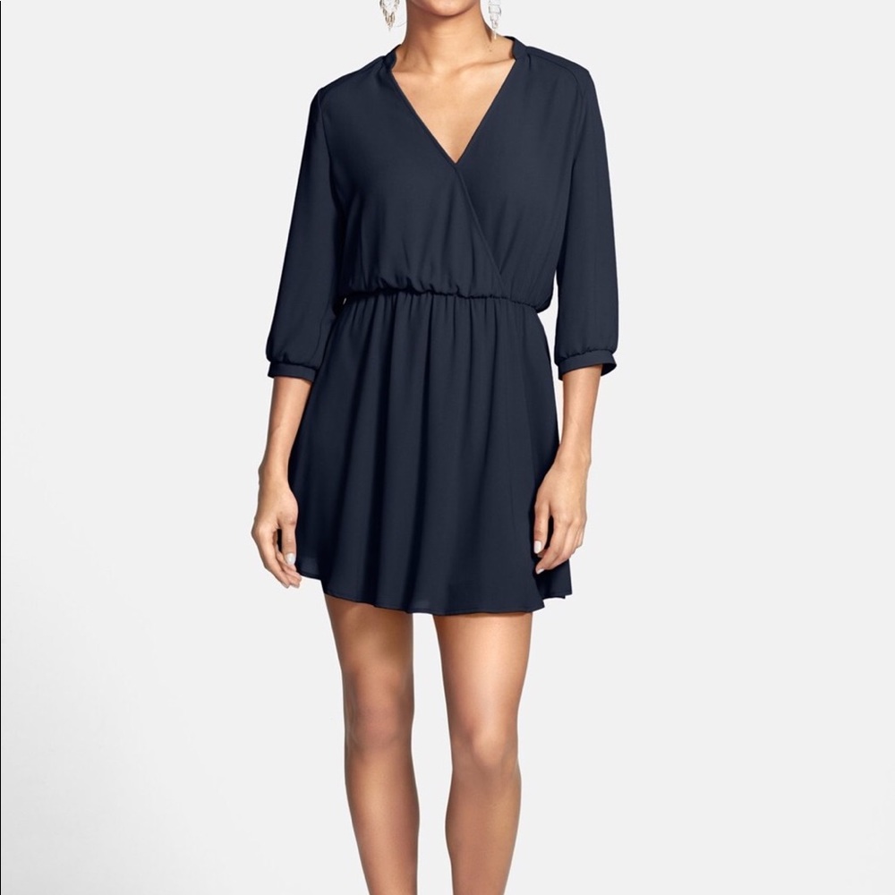 Nordstrom wrap navy dress